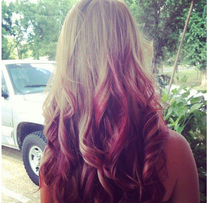 Blonde and red reverse ombre