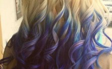 Blonde to Purple Blue Ombre