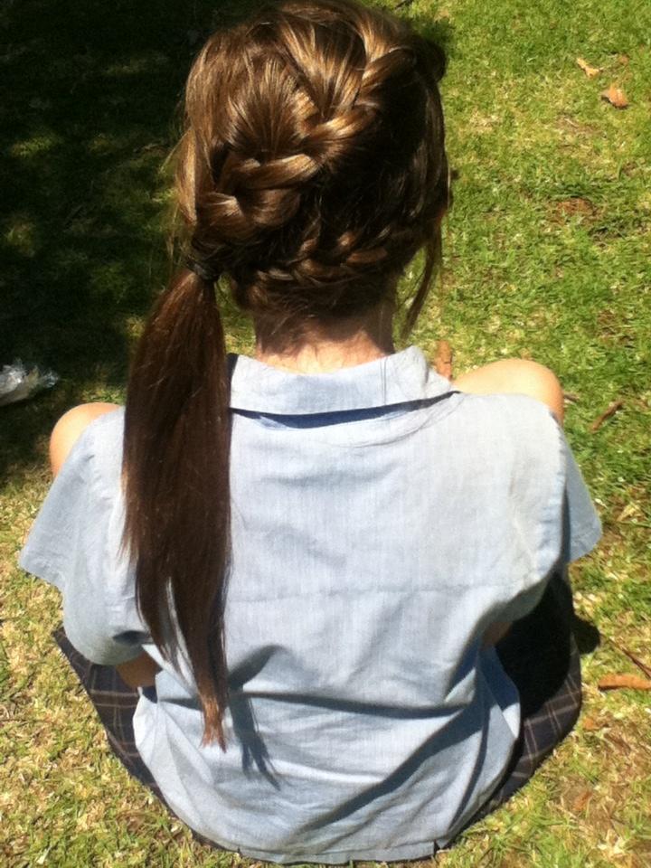 braided side ponytail
