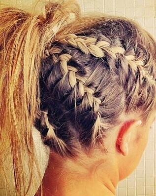 braids into messy side ponytail