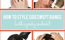 Side Swept Bangs with Cowlick