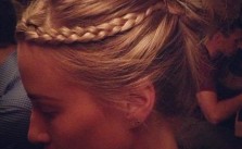 Blonde Braid & Messy Updo