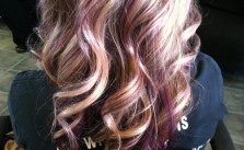Curls with Purple Highlights
