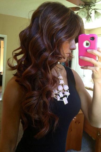 Red brown ombré with highlights.
