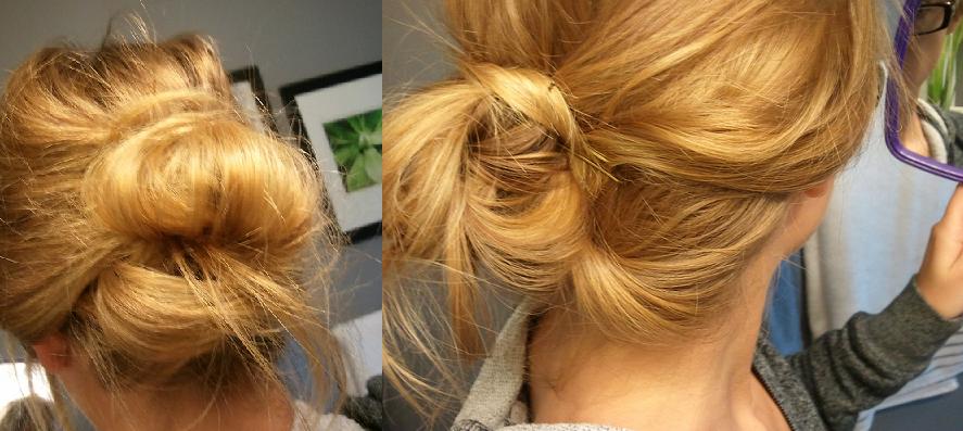 casual and sophisticated bun updo
