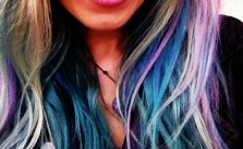 Purple & Blue Chalked Hair