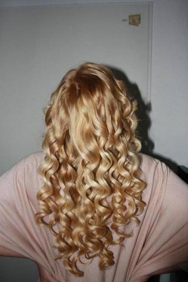 curly blond hair