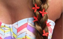 Side Braid with Flowers