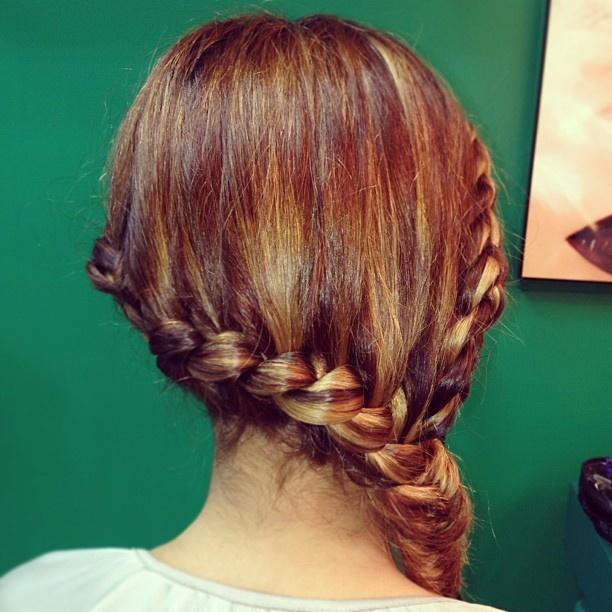 two side braids into a fishtail