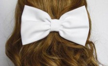 White Bow Hair Clip
