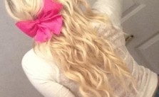 Messy Hair Pink Bow