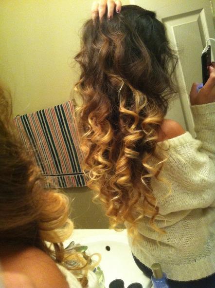 Curly hair ombre; possible new color