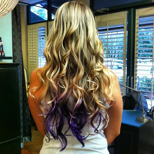 Highlights with purple ombré