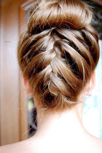 This upside down braid bun is such a cute and fun hairstyle for spring or summer