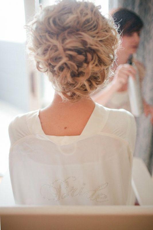 Updo great for someone with naturally curly hair
