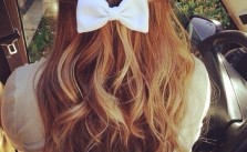 Half Up White Bow