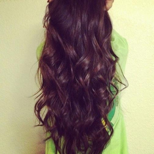 curly long brown hair