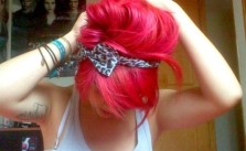 Messy Red Updo