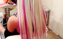Blonde with Pink Streaks