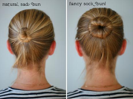 sock bun for fine hair