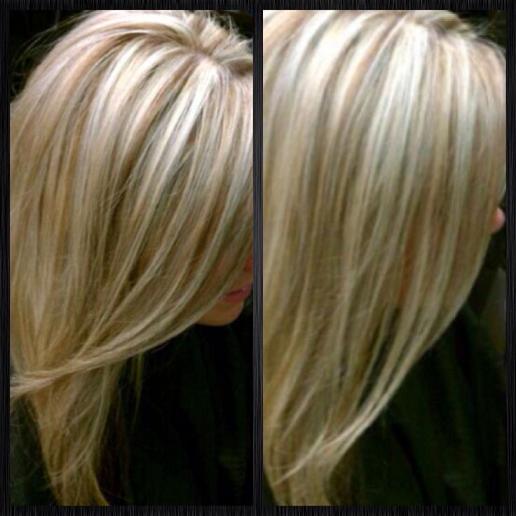 Platinum blonde with lowlights for fall.