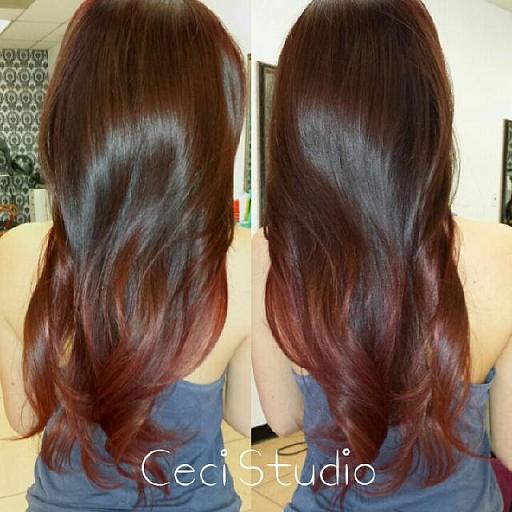 Refresh from five month old ombre to a nice scarlet red ombre