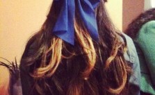 Brown Hair Blue Bow