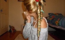 Green Braid Red Bow