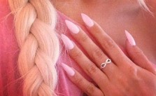 Blonde Braid & Pink Nails