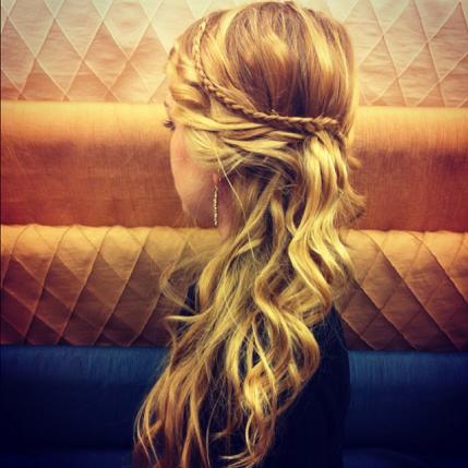 curly side pony with braid
