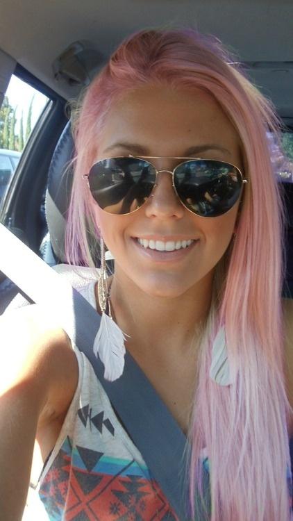 feather pink hair