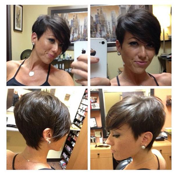 few different angles from her cut