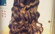 Curly Brunette Half Up