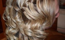 Waterfall Braid & Curled Hair