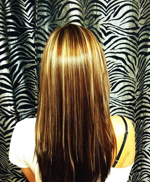 Fall rich chocolate brown with caramel highlights