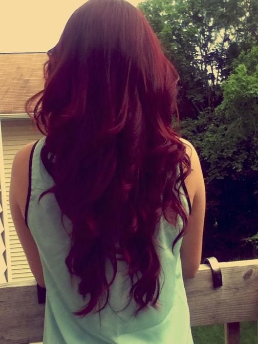 Long red hair