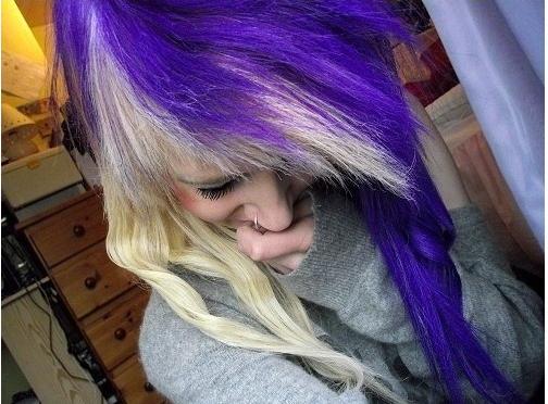 blonde & purple