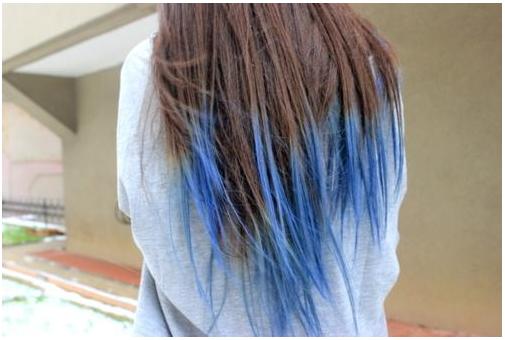 blue dipped ombre hair