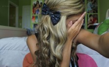 Wavy Curls & Galaxy Bow