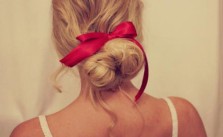 Messy Bun with Ribbon