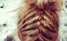 French Plait Messy Bun