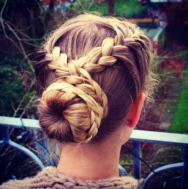Simple French braided updo