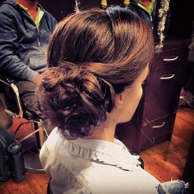 Soft updo with a vintage twist!