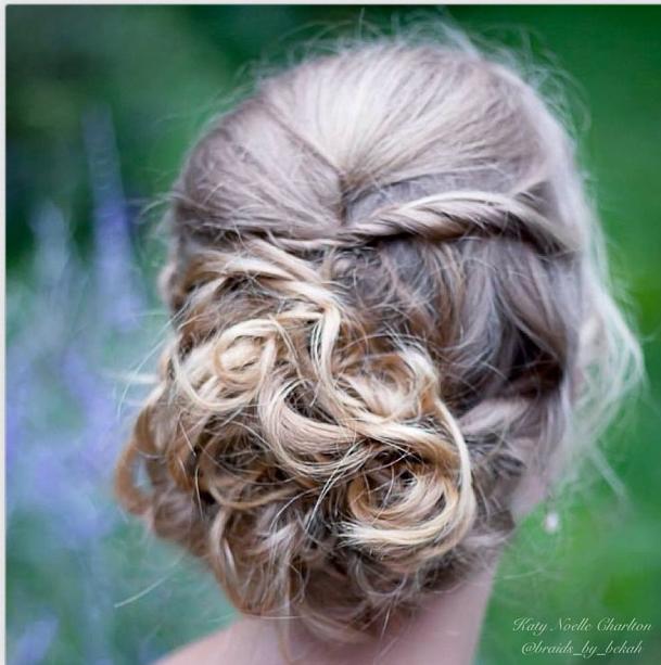 blonde curled updo