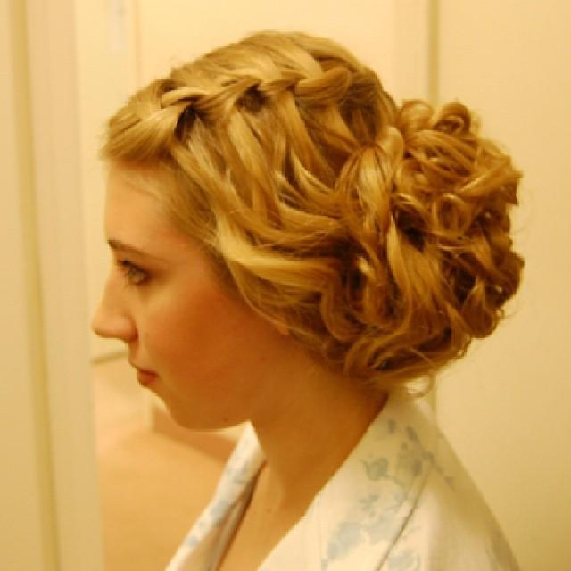 waterfall braid with updo
