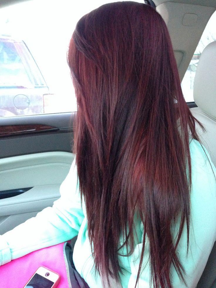 Dark hair, cherry coke highlights