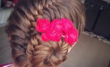 Brown Fishtail Updo