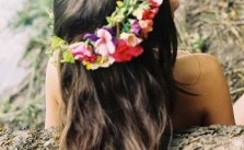 Wavy Hair Flower Crown