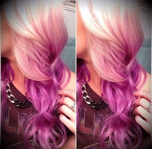 Pink And Lilac Reverse Ombre Hair